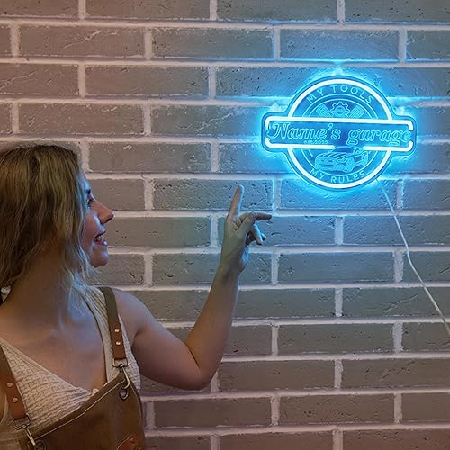 Miniatura 9 de Letrero de neón de garaje personalizado para decoración de pared, letrero LED de garaje personalizado, letrero personalizable con tu nombre para el