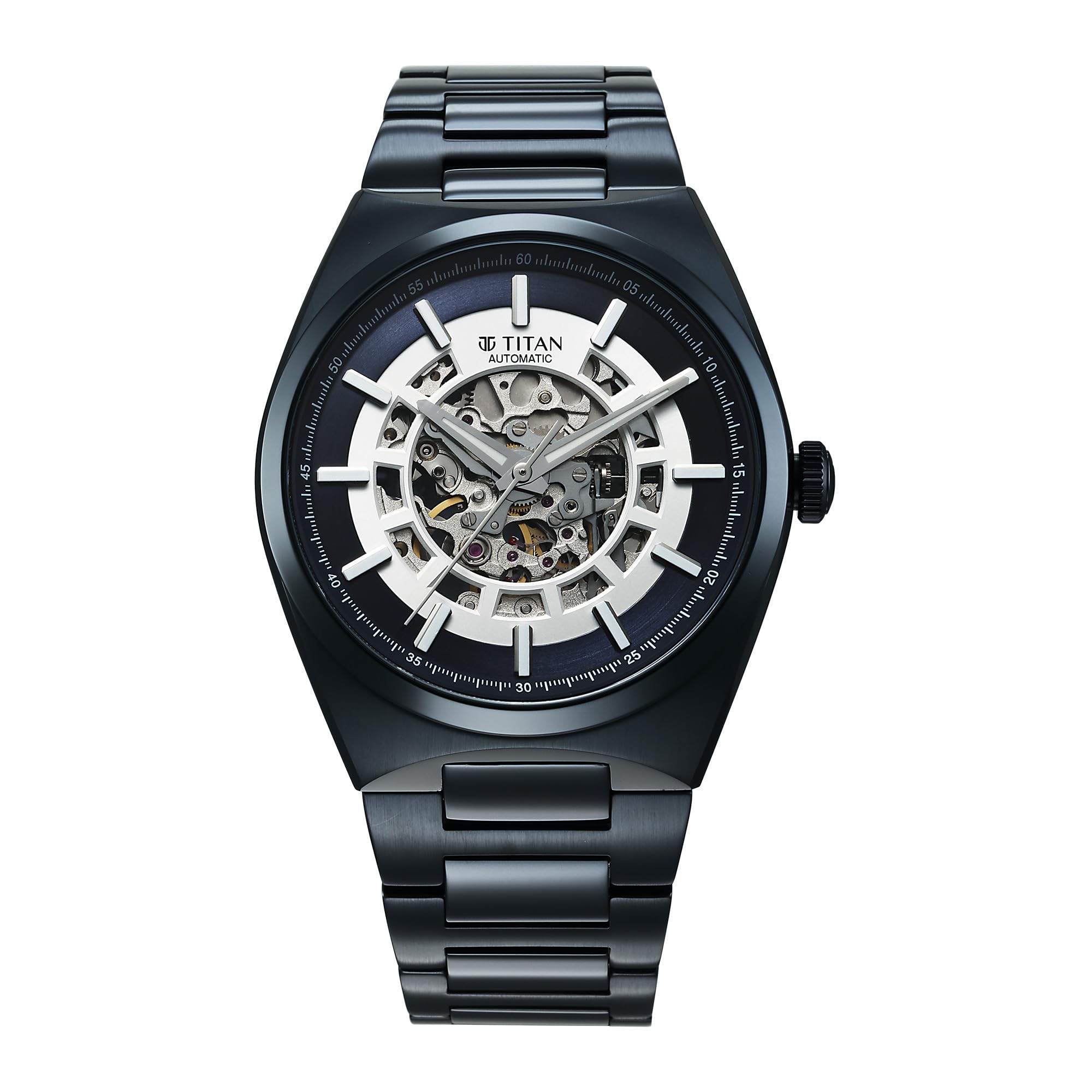 Titan Nexus Skeletal Automatic Analog with Blue Dial Blue Stainless Steel Strap Watch for Men