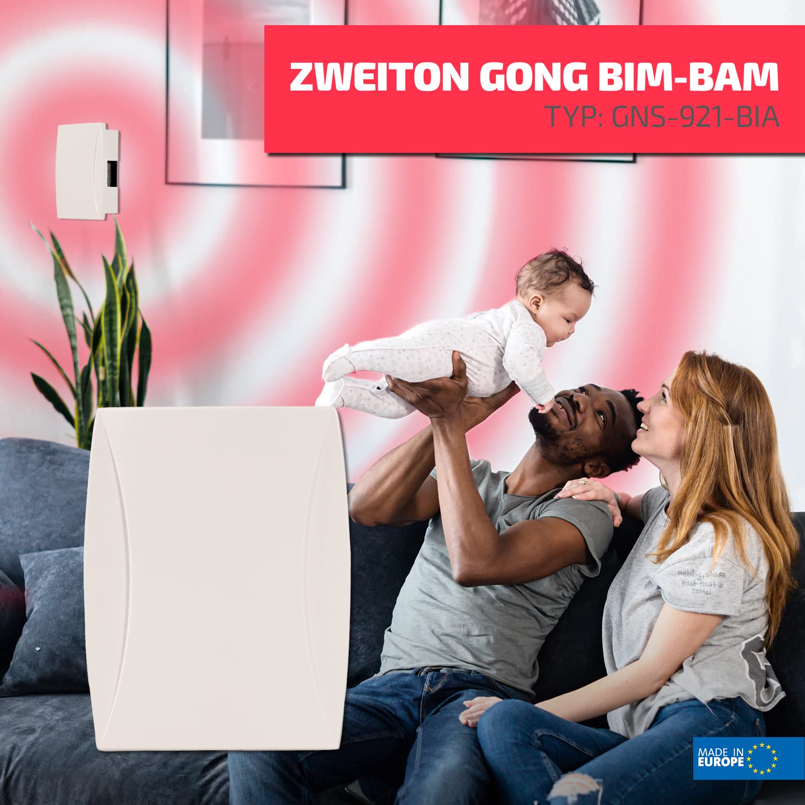 Chime Deux Tons Sundi BIM - Blanc, Modèle GNS-921