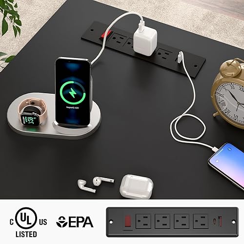 Miniatura 3 de Farmhouse - Escritorio ejecutivo de 47 pulgadas, escritorio para computadora con cajones y armario de almacenamiento, estación de trabajo para