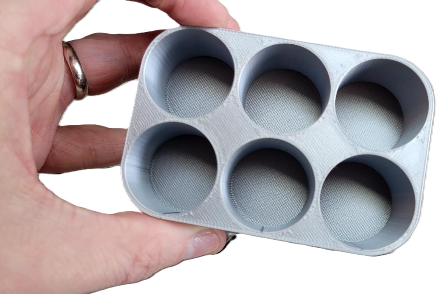 Znet3D Slim Organizer – 6 Bottle Tray Holder, Compact Grid Storage for Daily Routines, Made in USA (Silver)