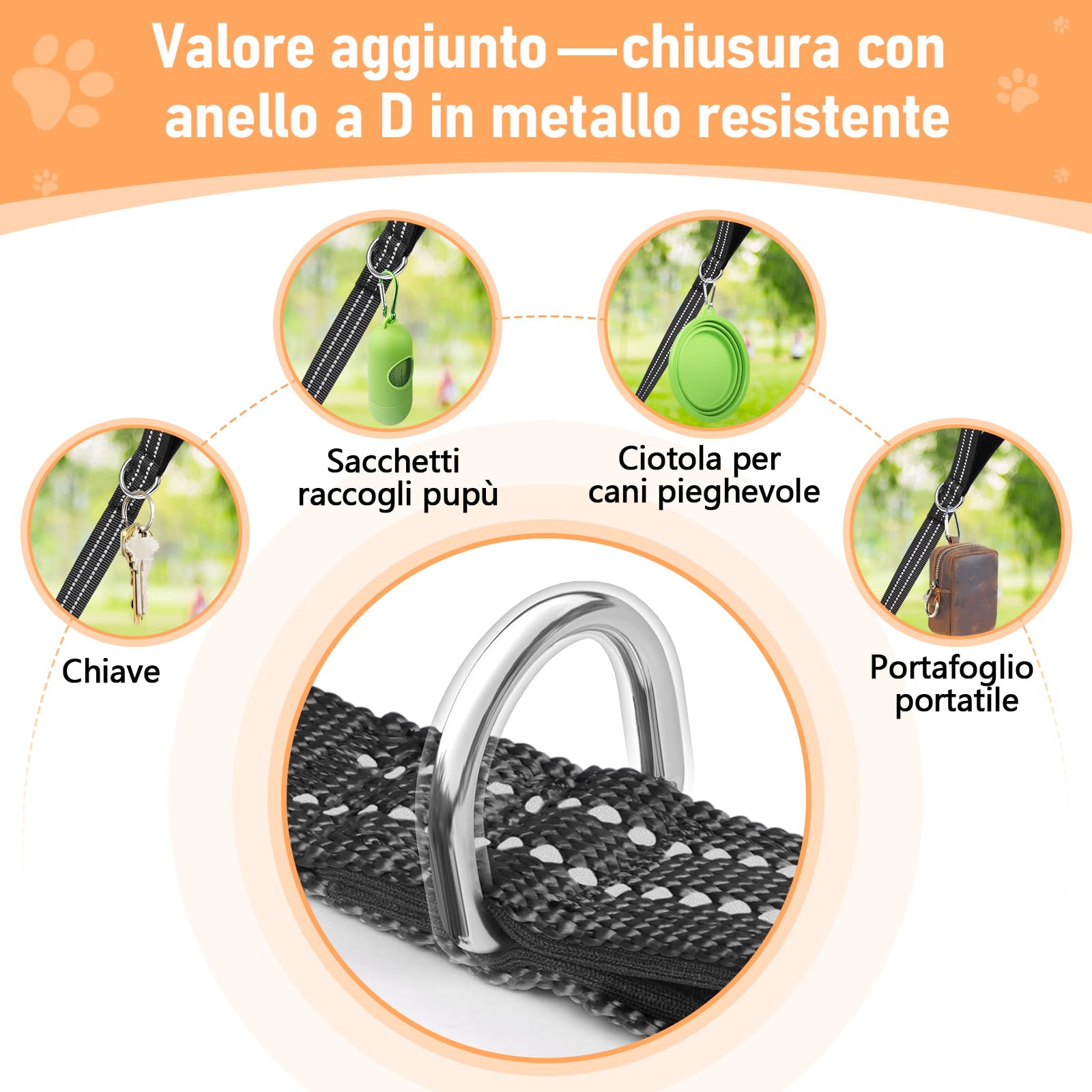 X XBEN Guinzaglio Addestramento per Cani Resistente e Leggero, 3M 5M 10M 15M 20M 25M 30M 50M Lunghina per Cane, Guinzaglio per Cani Con Impugnatura Comfort e fibbia a D, per Tutti i Cani