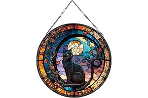 Stunning Black Cat Stained Glass Suncatcher: A Bewitching Addition to Your Home