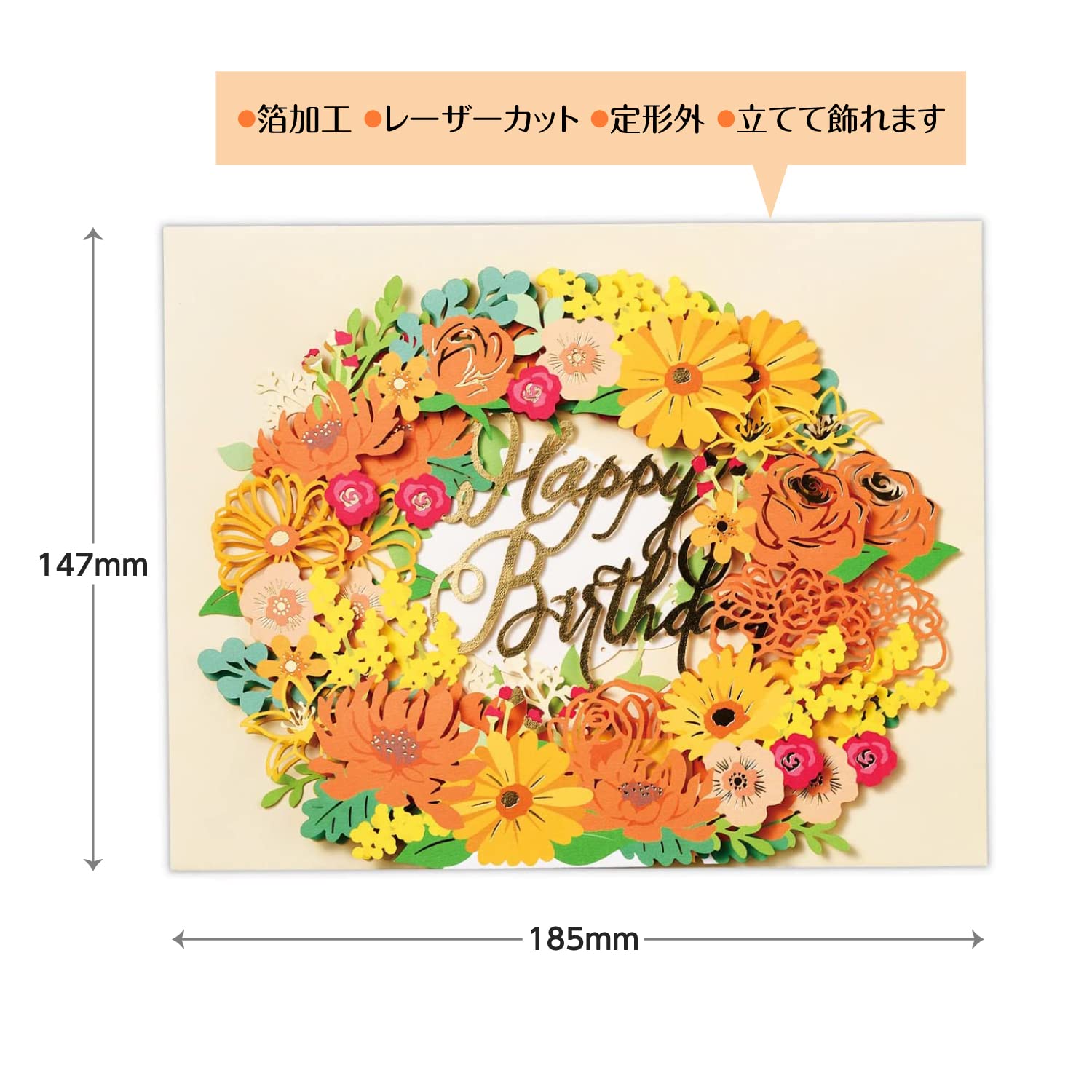 【ROUAGE】サイン入りバースデーカード 楽天市場】バースデーカード 花 B320-36 二つ折りカード