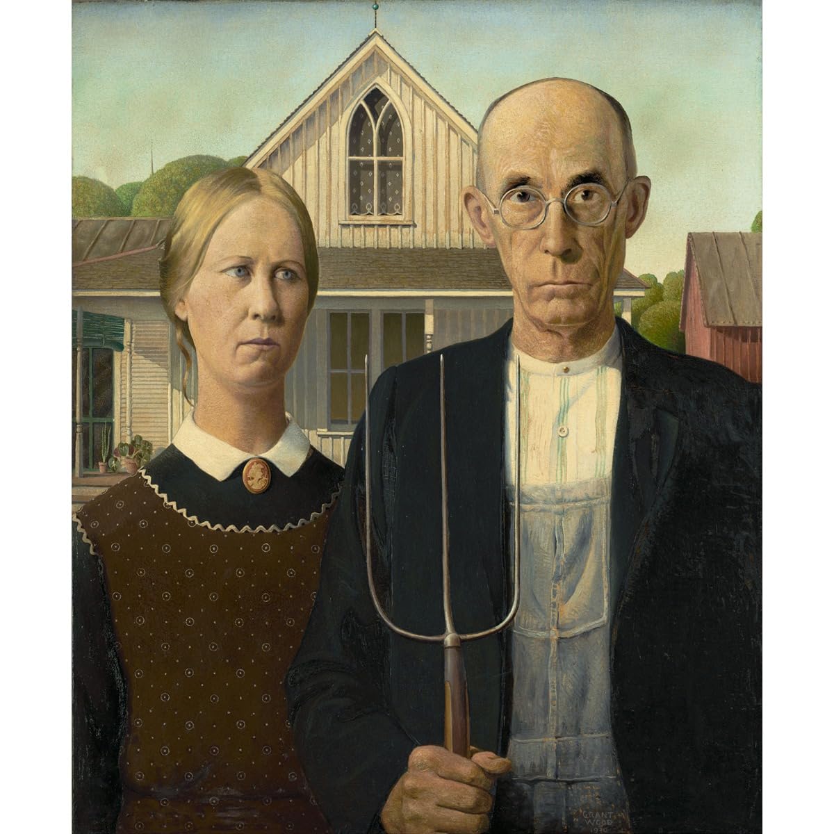 American Gothic Grant Wood Toile roulée déco murale ARTICULOZY 76x101 - 8