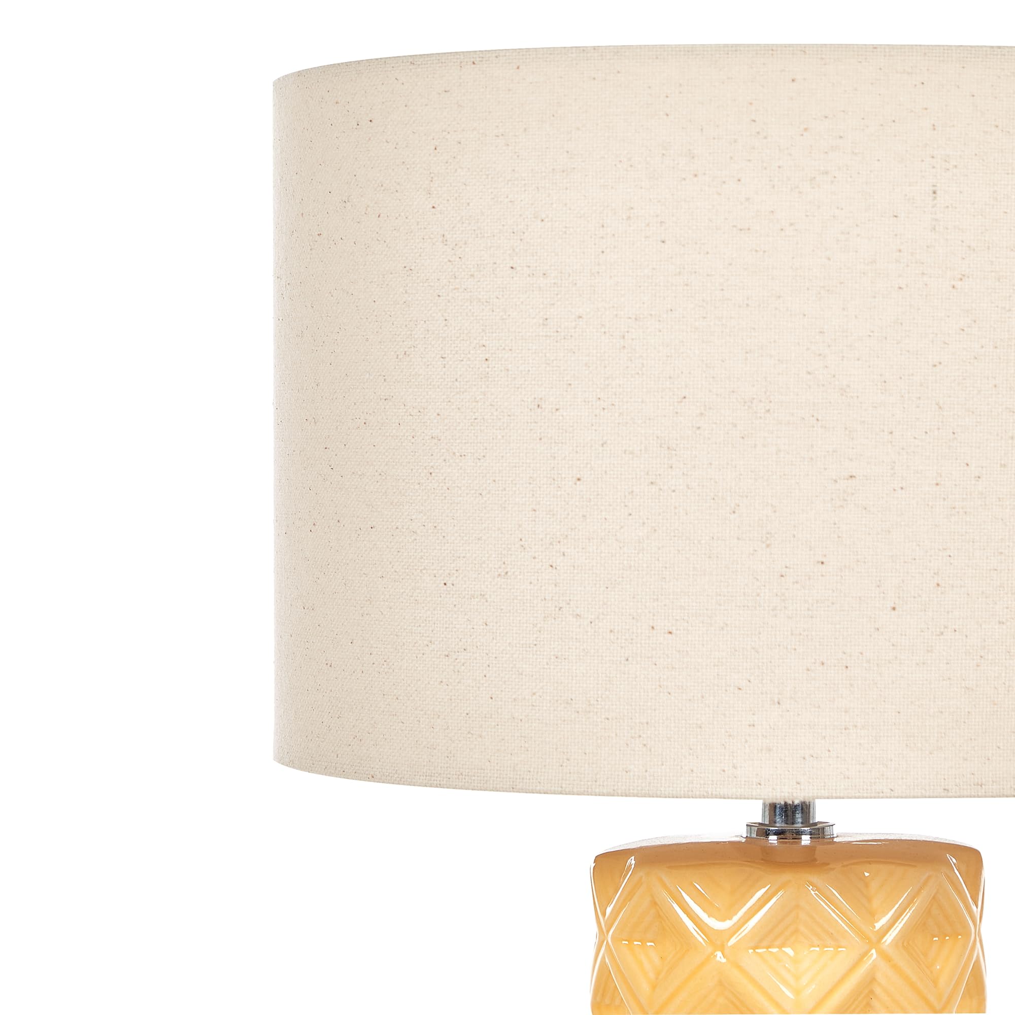 Beliani Tischlampe Keramik gelb 49 cm Lampenschirm elegant Balonne