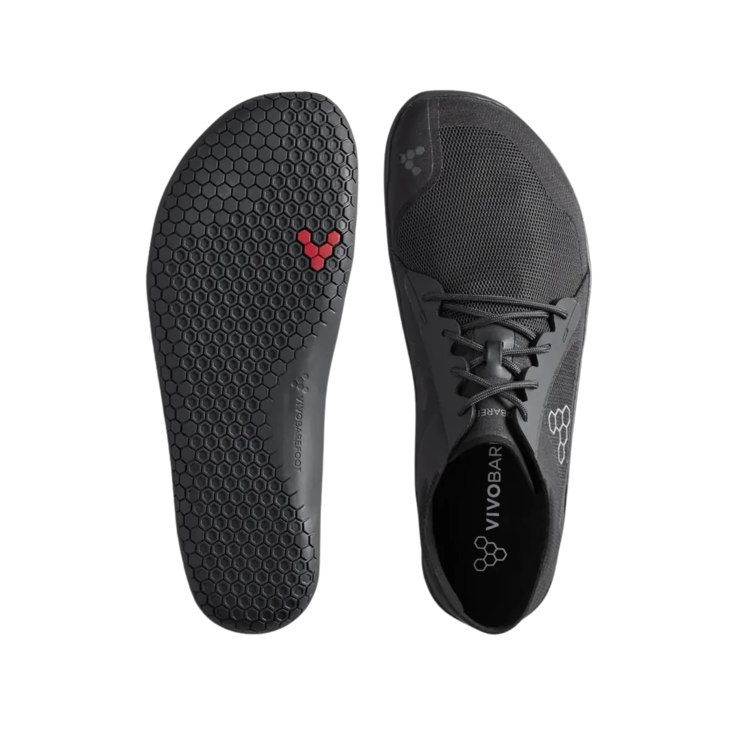 VIVOBAREFOOT Primus Lite IV Obsidian Drop 1 (309253-01) Męskie buty barefoot czarne oddychające sznurowane płaskie buty do kostek, siatkowe