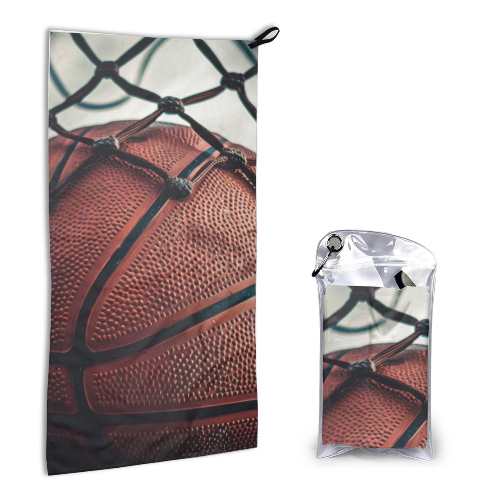 BWWHCCTI Quick Dry Hand Towel With Bag - Basketball Sport Printed Super Absorbent Face Cloth Microfiber Travel Sports Towels 40x80cm