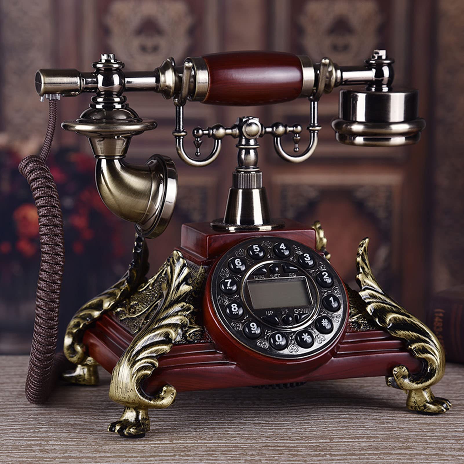 Telefono Fisso Vintage, Telefono Fisso retrò Vecchio Stile, Imitazione di Un Telefono Antico per l'home Office e l'arredamento di Un Hotel stellare (suoneria Singola)
