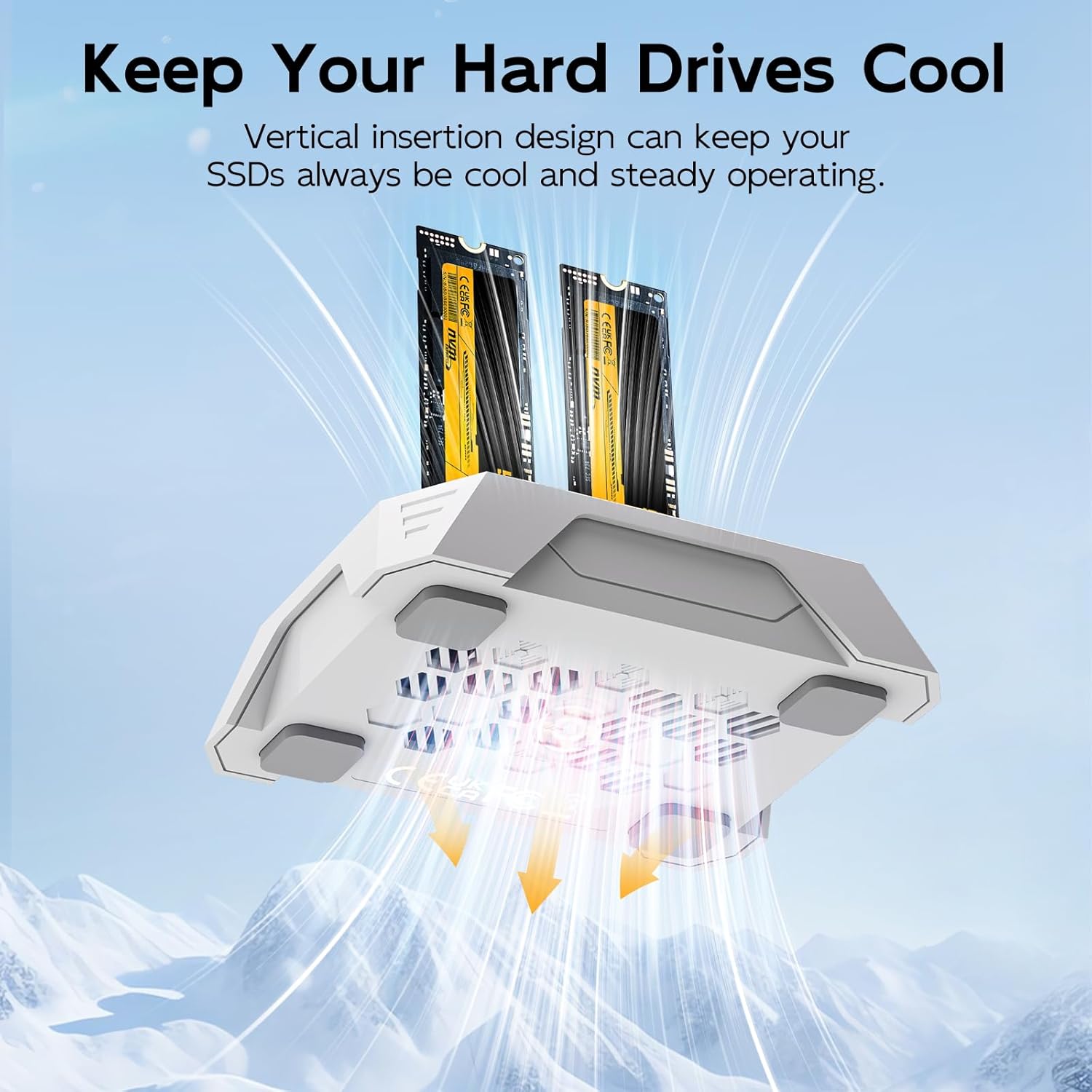 Dual Bay NVMe Enclosure – 20Gbps M.2 Cloner Duplicator with C to C-A Cable, Offline Clone, Tool-Free Design NVMe Dock, Progress LED & Fast Heat Dissipation