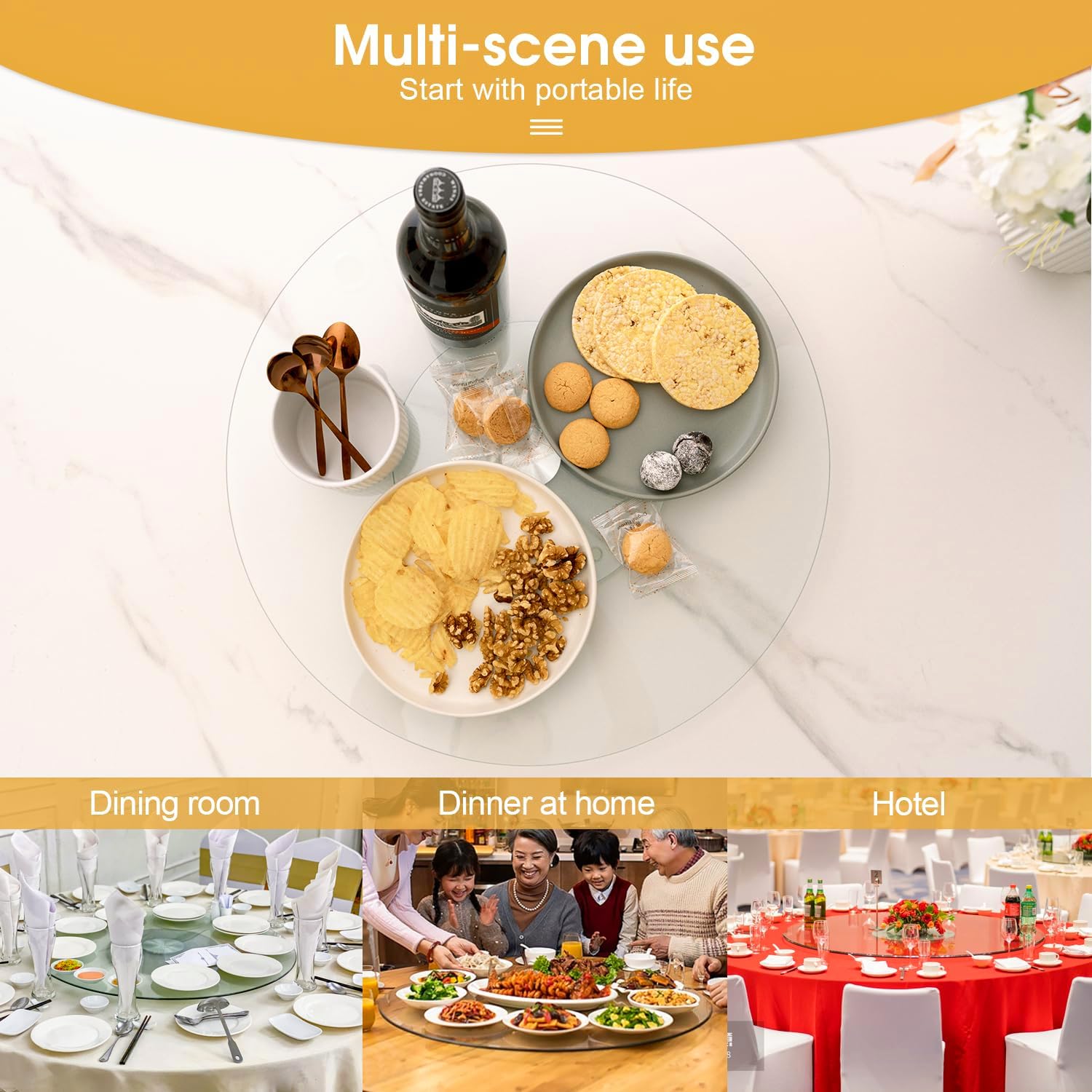 Tempered Glass Lazy Susan - 50 cm