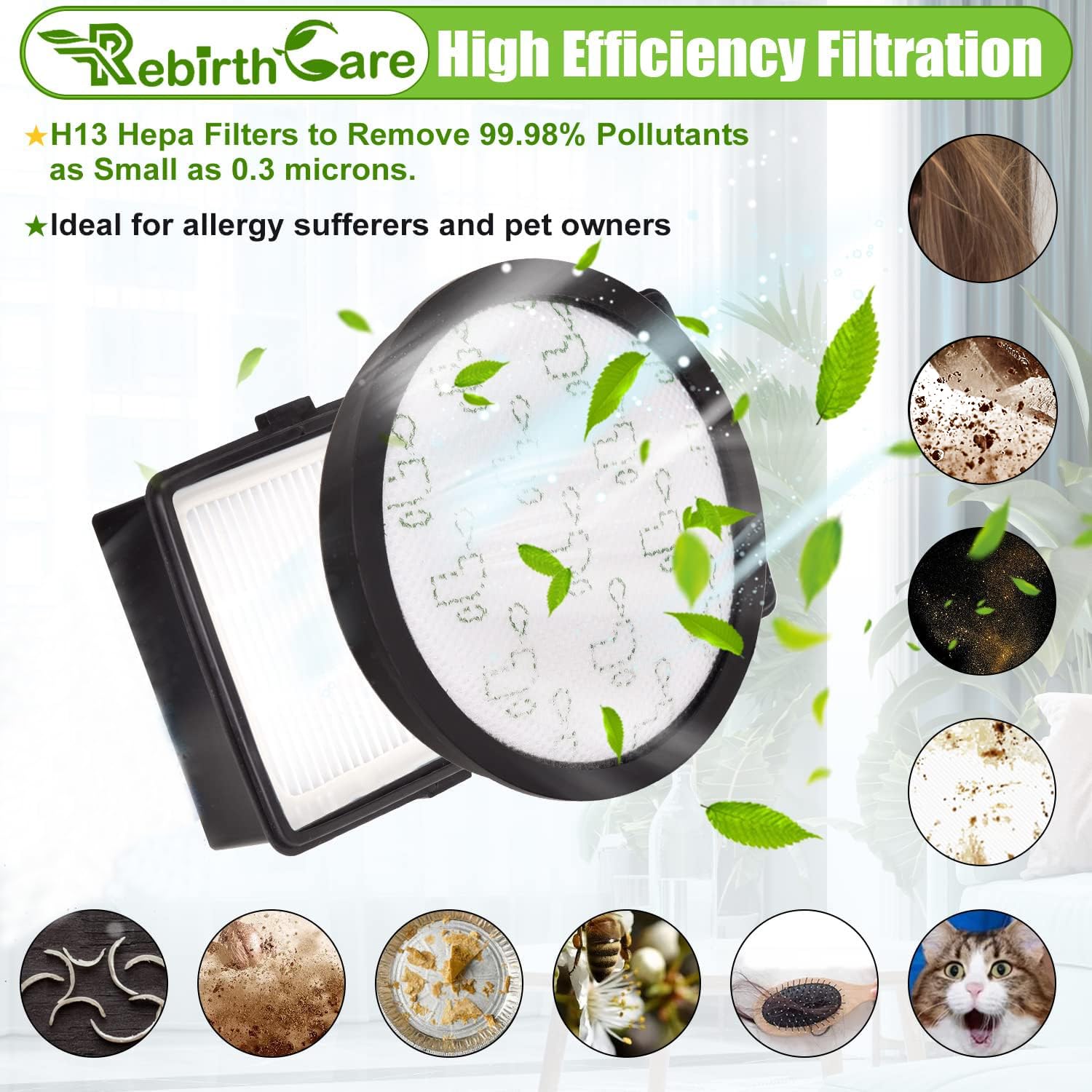 Rebirthcare ZR903701 Filtres Pour Rowenta Silence Force Cyclonic RO76xxEA RO79xxEA RO7647EA RO7681EA RO7691EA RO7695EA RO7676EA RO7935EA RO7954EA Filtres de Rechange