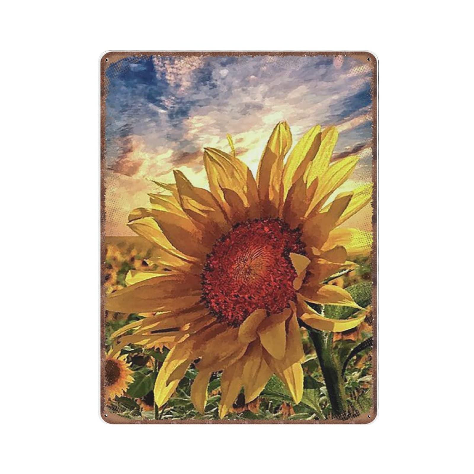 rayprint Sunflower Tin Signs Wall Painting Home DecorVintage Poster Metal Sign Iron Painting Plaque Wall Decor Bar Club Novelty Funny Kitchen Retro Parlor Garage Gifts for mom Dad, 30X40cm