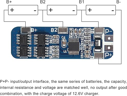 Miniatura 3 de 4 unids 3S 12V 10A BMS Tablero de protección de batería de litio Liion Cargador módulo de protección con