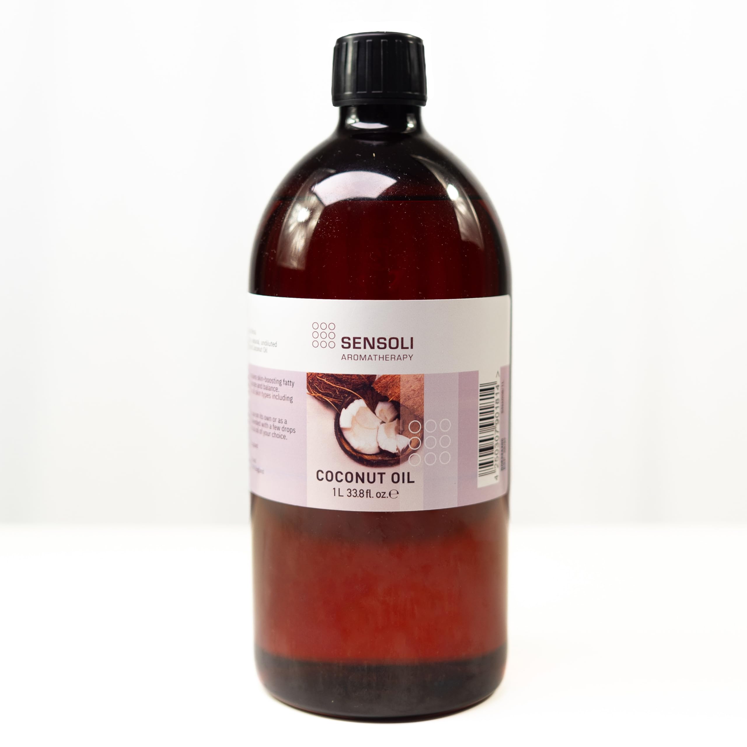 SENSOLI Fractionated Coconut Oil 1L – 100% Pure Carrier Oil – Lightweight Natural Oil for Skin, Hair, Massage & DIY Cosmetics
