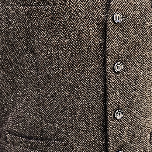 image for The Celtic Ranch Wool Blend Irish Tweed Mens Vest with Full Back, Adju