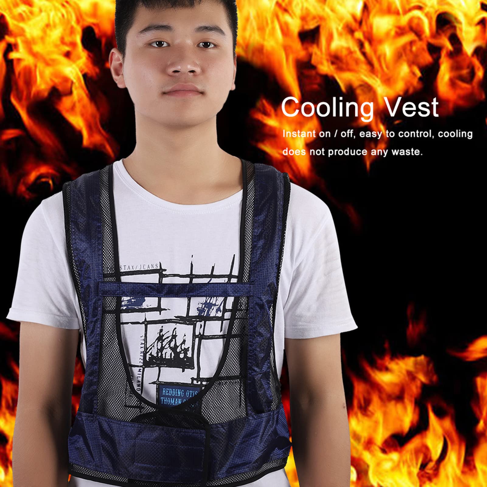 Welding Steel Air Compressed Cooling Vest with Eddy Tube,On Off, No, Only Compressed Air, High Temperature for Metallurgy, Welding, Power Plant, Blue