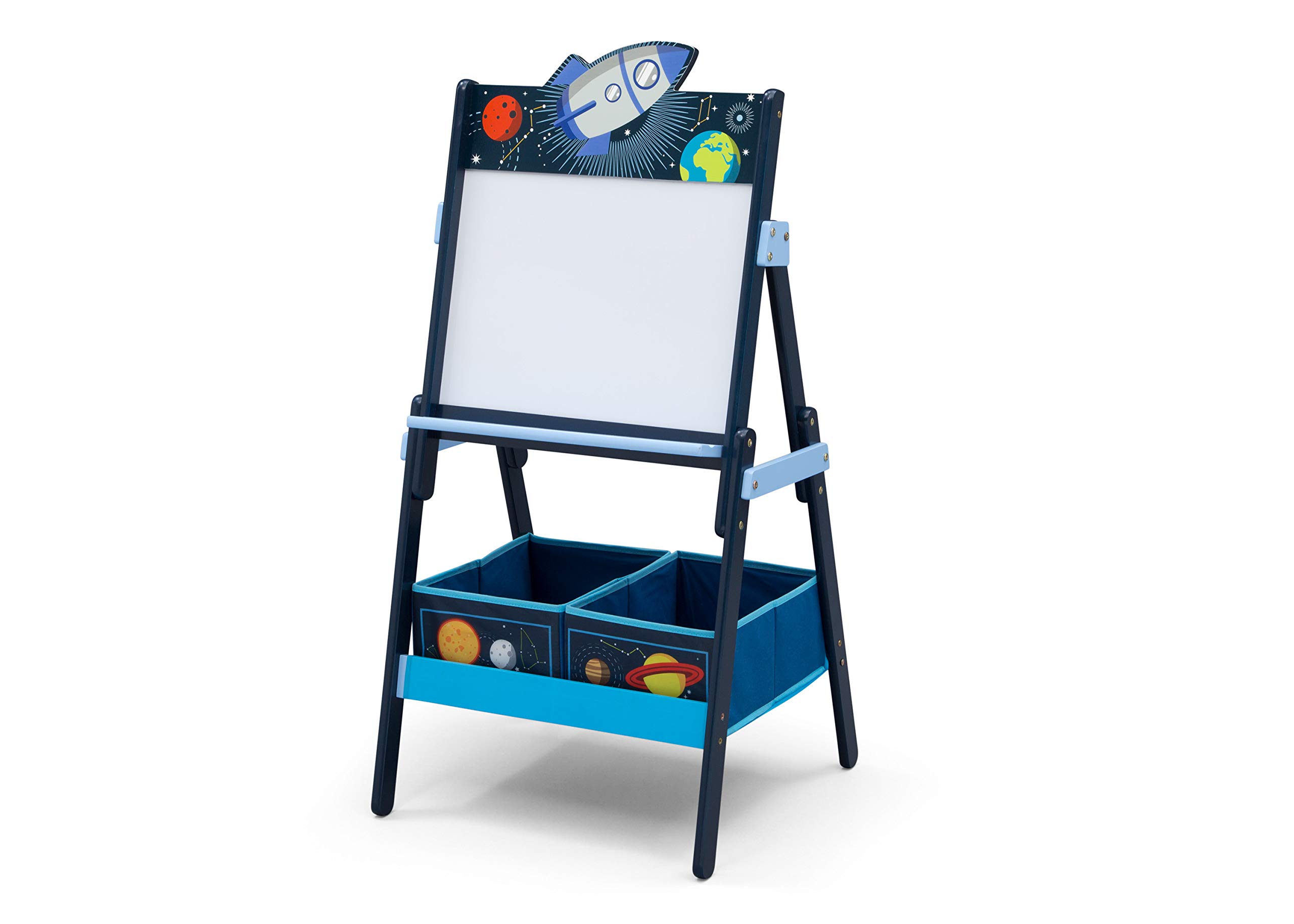 Delta ChildrenMysize Kids Double-Sided Storage Easel -Ideal For Arts & Crafts, Drawing, Homeschooling And More, Space Adventures