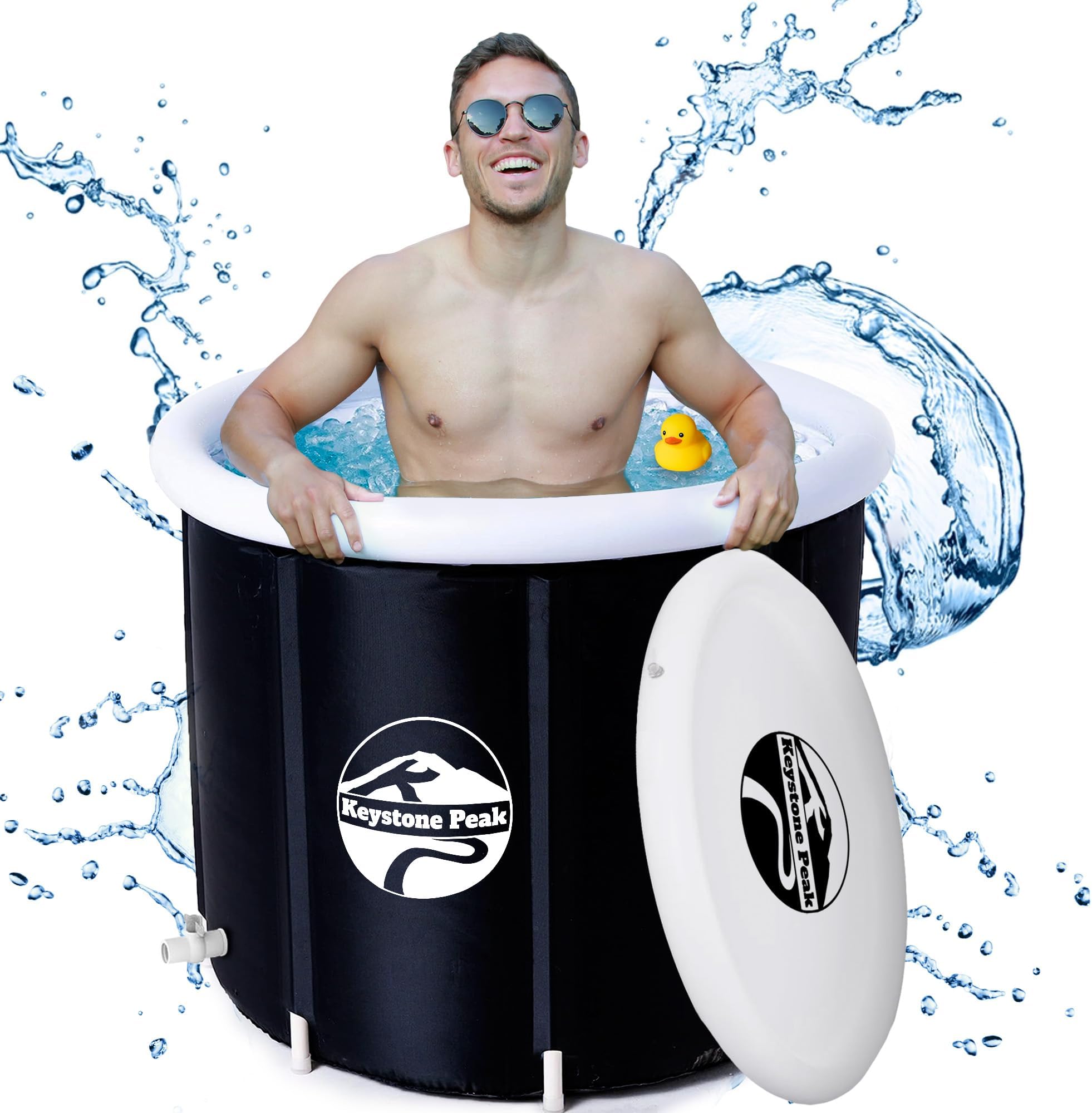 Keystone Peak Ice Bath - 108 Gallons Cold Plunge tub + Portable Ice ...