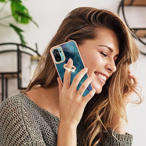 Miniatura 6 de XYX Case Compatible with Xiaomi Redmi Note 10s, TPU Marble Shockproof Bumper Slim Full-Body Protective Phone Case Cover with 360 Rotating Ring