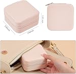 SYCARON Petite boîte à bijoux, organisateur de bijoux de voyage tendance Mini Bijoux Case Storage pour femmes Cadeaux d'anniversaire Boucles d'oreilles Bracelets Collier Accessoires, Rose
