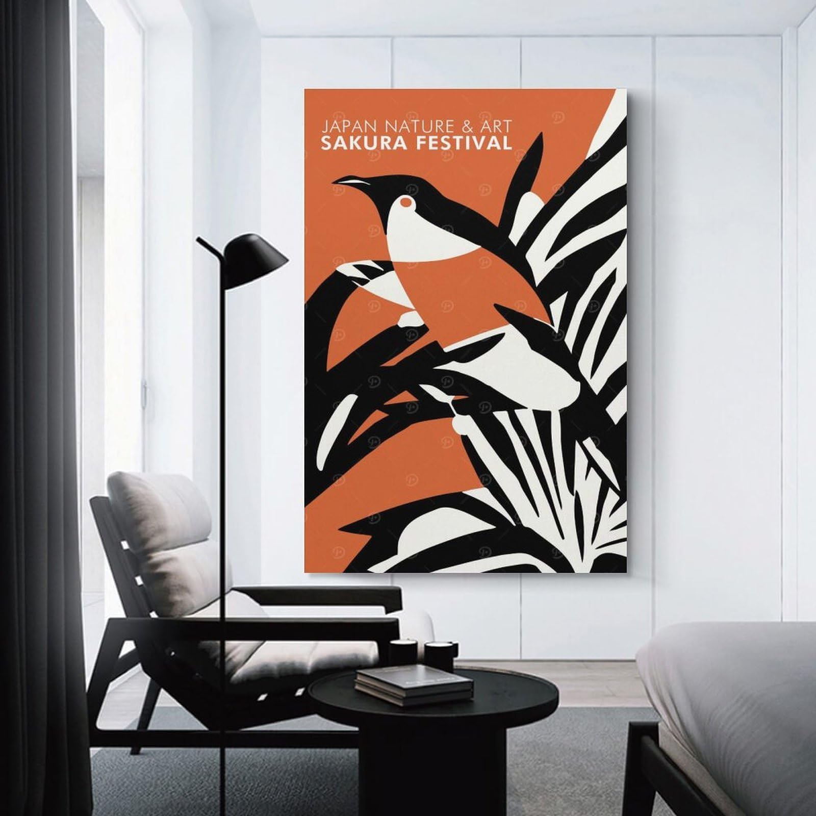 Junmoney Canvas Art Print Vintage Sakura Festival, 24x36inch(60x90cm), for Small Homes, Bedrooms Or Open Spaces, A Simple Refresh for Blank Walls