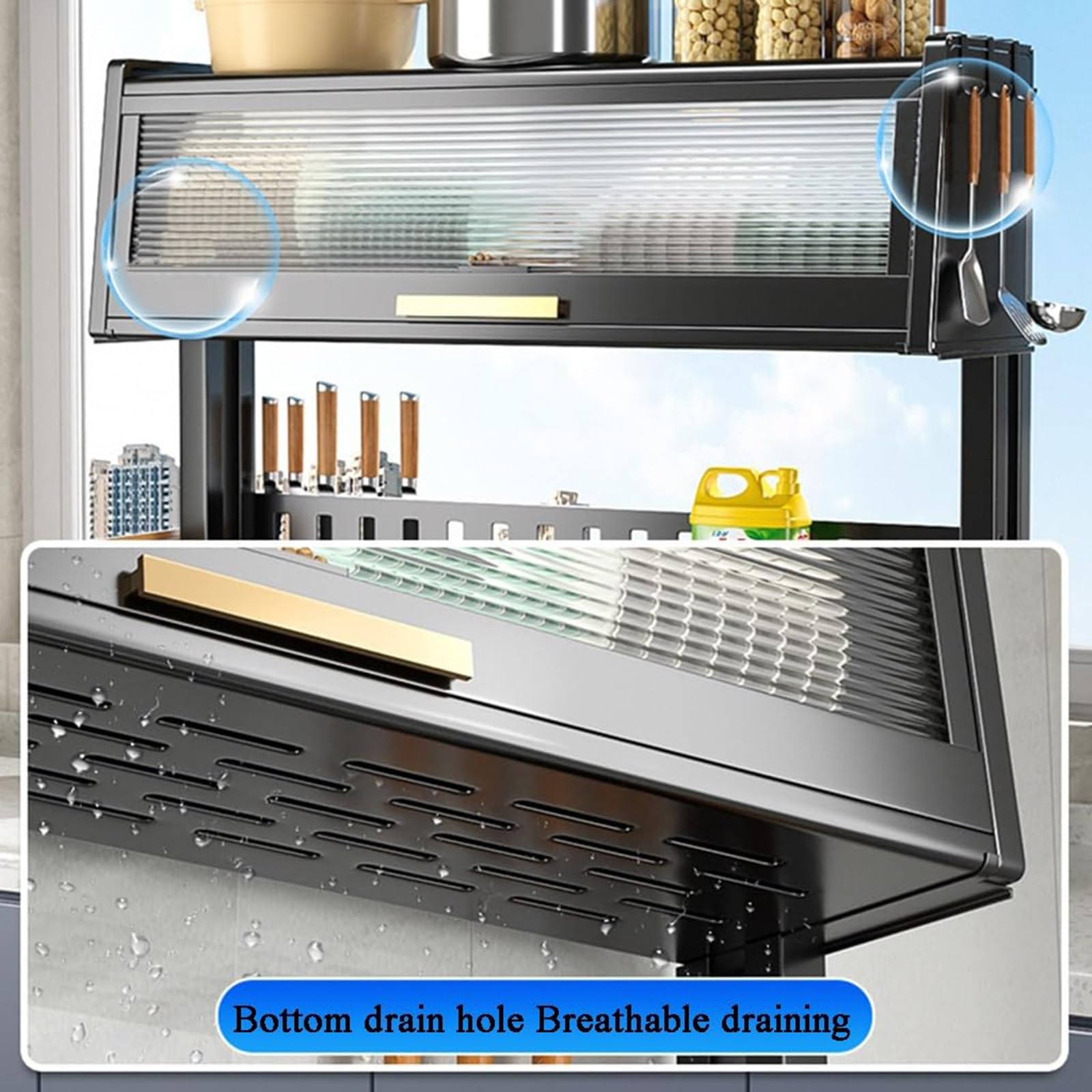 Escurreplatos de Fregadero, 2 Niveles Acero Inoxidable Estante Expandible Escurreplatos de Cocina Ajustable para Organizador de Encimera de Cocina