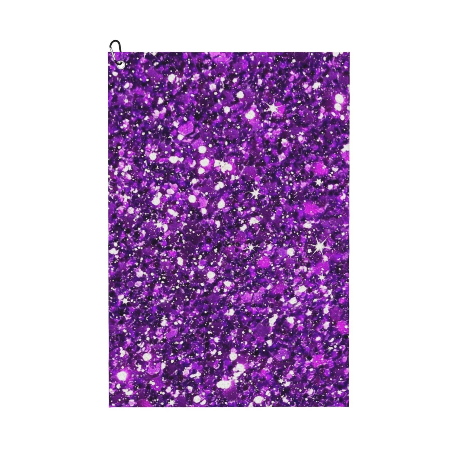 Hnnkloy Glitter Sparkles Shimmer Printing, 16x24 in Portable Waffle Golf Towels with Carabiner Clip for Golf Bag