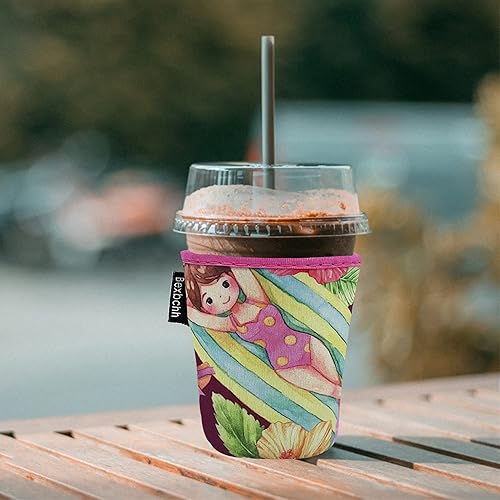 Miniatura 2 de Paquete de 4 fundas reutilizables para café helado, funda aislante para bebidas frías, portavasos de neopreno, funda de café Starbucks, funda de