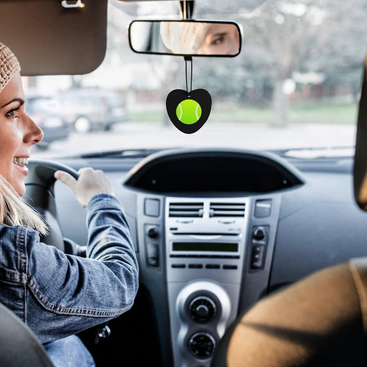 Tennis Ball Car Air Freshener Hanging Car Scent Cards Decor Interior Accessories