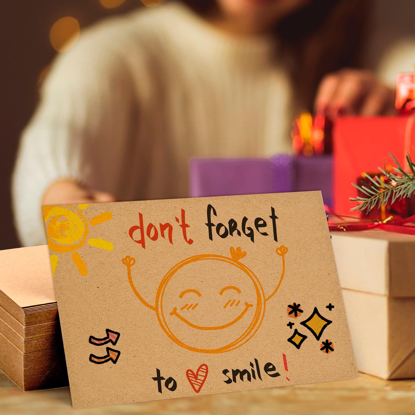 100 Pièces Carte Blanche Vierge A6 15x10cm Papier Kraft