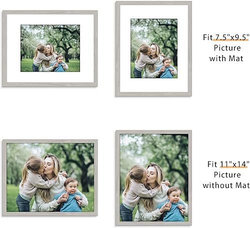 Miniatura 592 de Picrit - Juego de 12 portarretratos de 5 x 7 pulgadas para colgar en la pared o exhibir sobre una mesa, para fotos de 4 x 6 con paspartú o 5 x 7