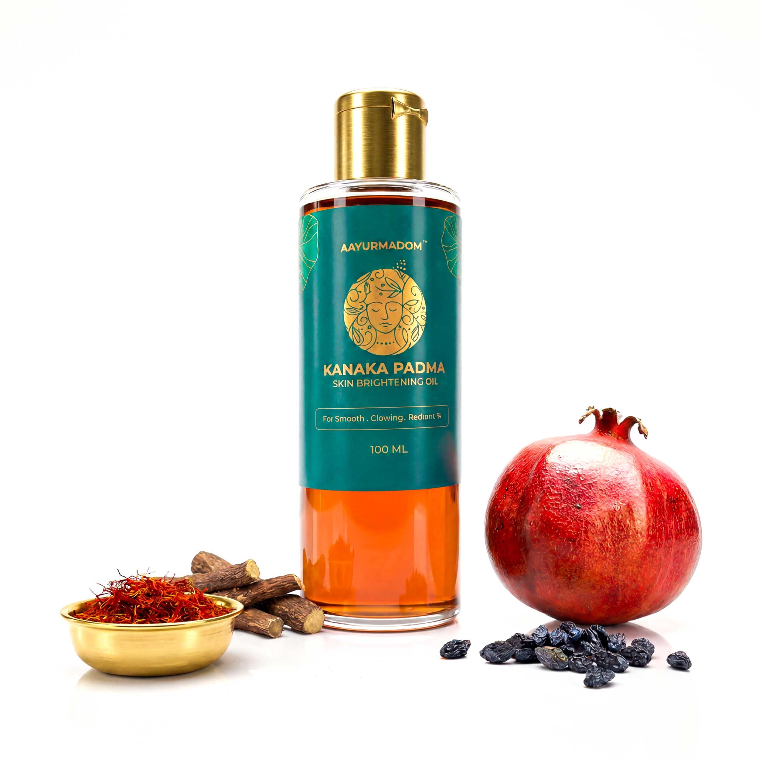 Kanaka Padma Skin Brightening Oil - Natural Suntan Removal, Skin Tone Enhancement & Deep Moisturization - Radiant, Even Skin with Essential Oils for All Skin Types (100ml)-image-4