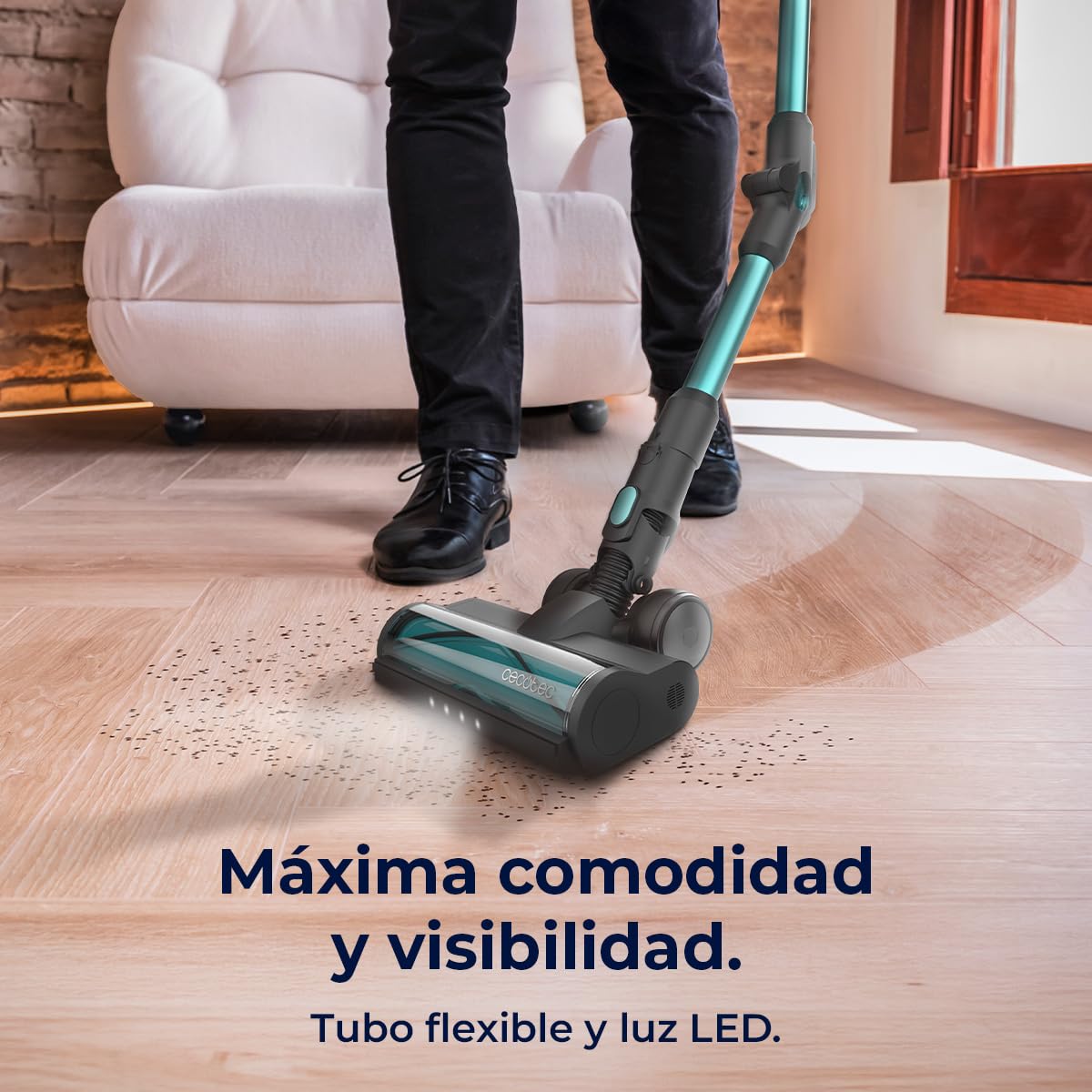 Cecotec Scopa Elettrica senza Fili Conga Rockstar 2500 Thunder Pet Flex. 400W, 120AW, Autonomia 65min in Eco, Spazzola Antigroviglio, Tubo Flessibile, Spazzola Animali, Accessori Mobili e Angoli