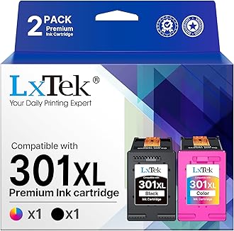 LxTek 301XL High Yield Ink Cartridge Replacement for HP 301XL for Deskjet 1000 1010 1050 1510 1512 2050 2050A 2510 2540 3050 Envy 4500 4502 4503 5530 5532 2620(Black Colour, 2-Pack)