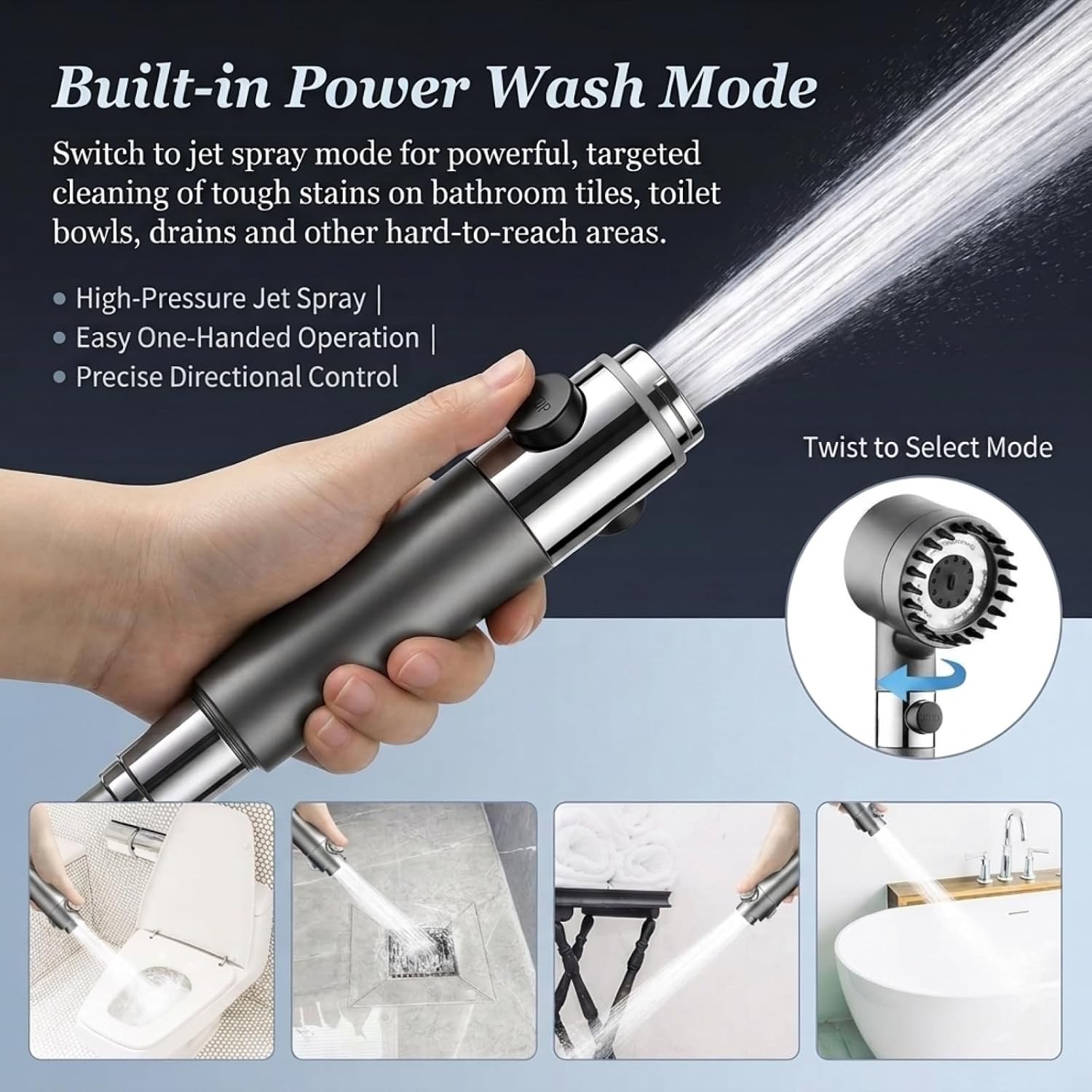 Filtered Shower Head with Handheld, High Pressure 4 Spray Showerhead with Filters & Upgraded Anti-clog Nozzles for Hard Water -Remove Chlorine, Reduce Dry Itchy Skin -ON/OFF Switch for Pet Bath