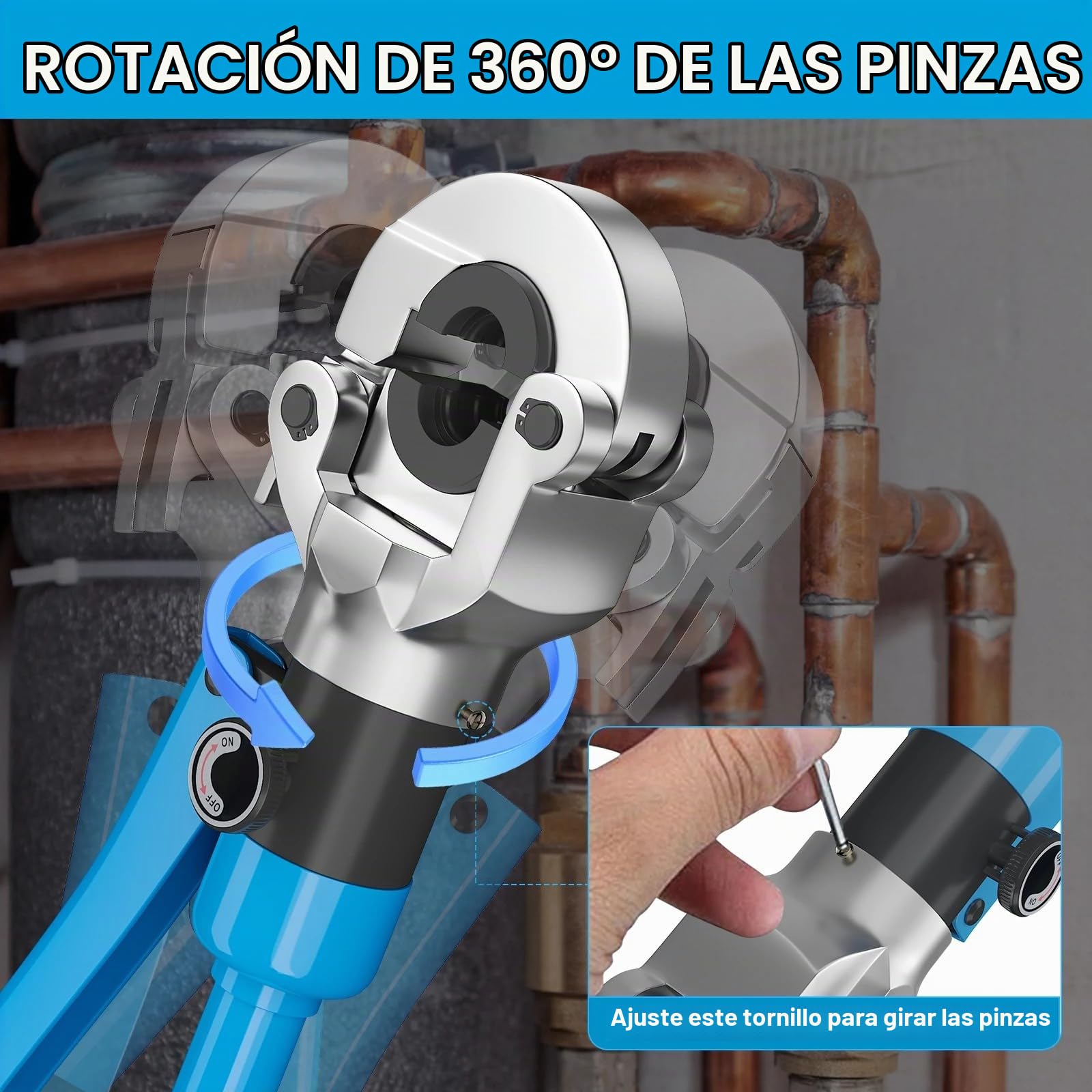 Prensa Multicapa Hidraulica 10T Prensa Hidraulica Multicapa, Crimpadora Multicapa Fontaneria Prensadora Tubo Multicapa, Crimpadora Hidraulica, Tenaza Multicapa, Máquina De Crimpar PEX PB 16-32 Mm 360°