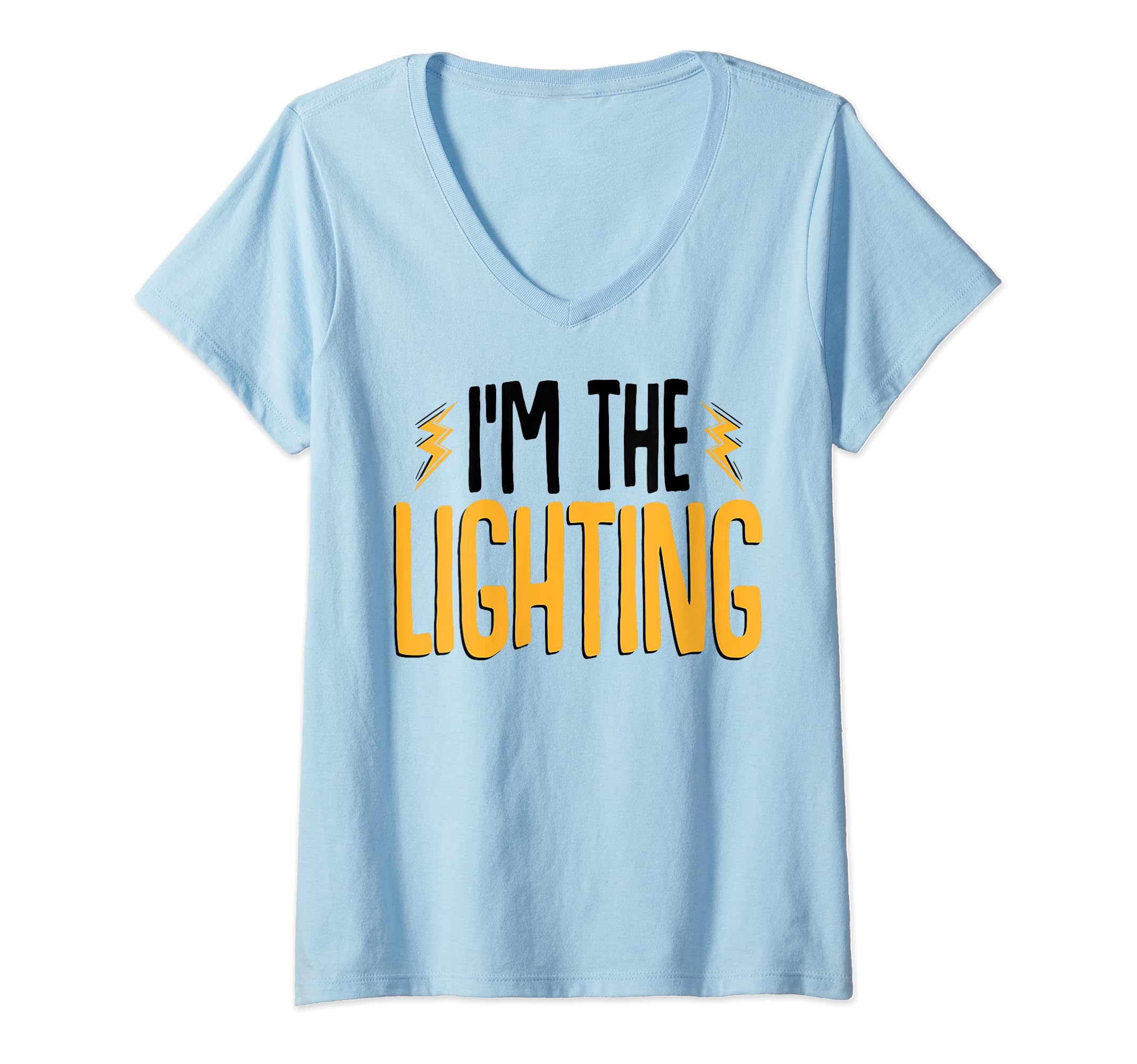 Womens The Lightning The Thunder - Funny Couple Matching V-Neck T-Shirt