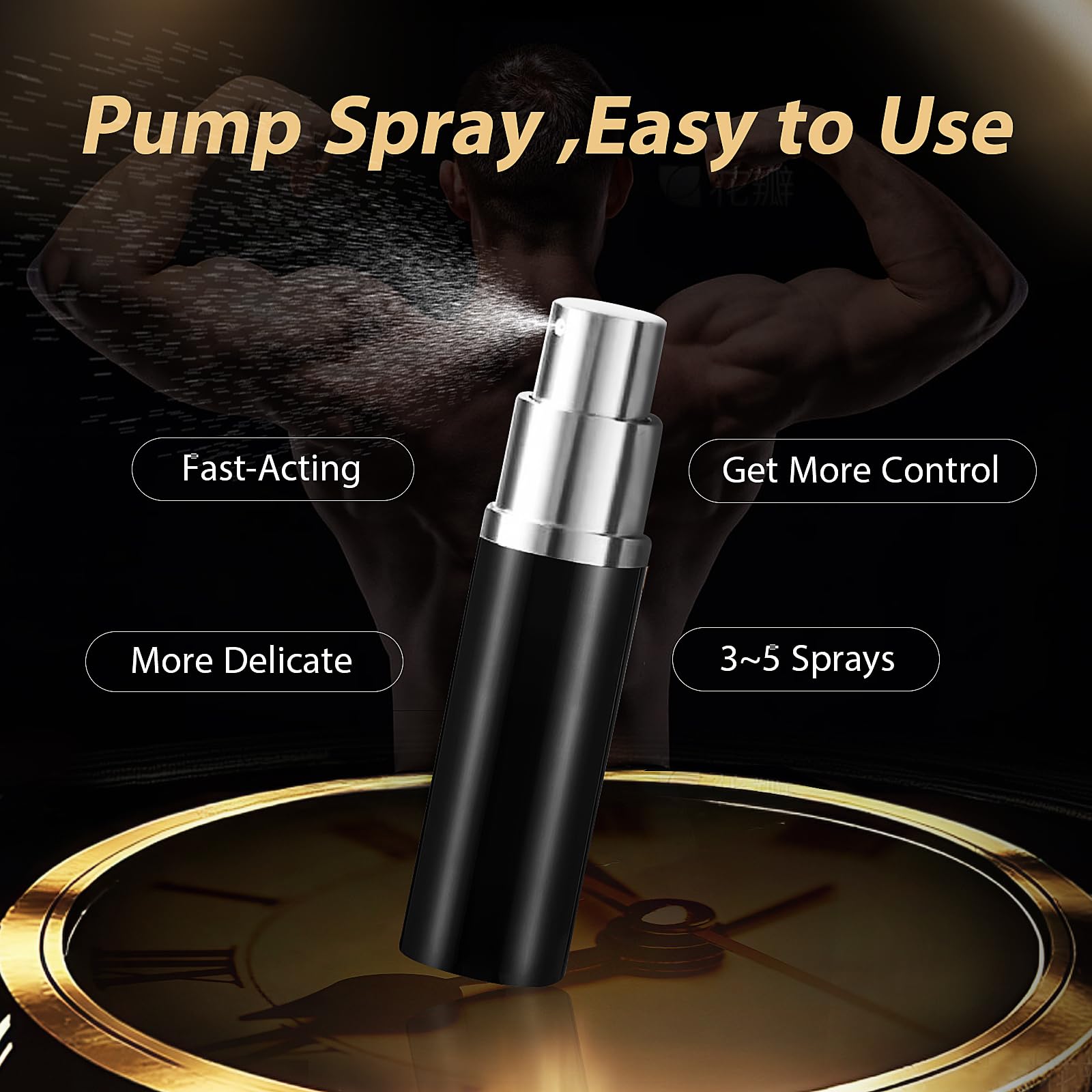 huile de massage retardatrice pour hommes Spray retardateur pour hommes, améliore la sensibilité masculine et prolonge l'endurance au lit - 0,17 fl oz