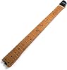 24 fret headless guitar roast maple neck for strandberg, keizel, steinberger style guitar, black metal rock nut