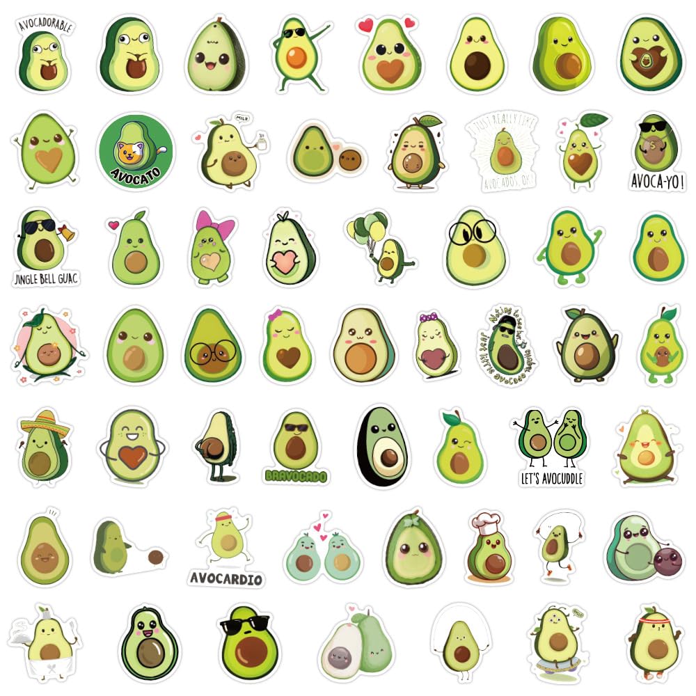 100 Pcs Avocado Stickers for Kids Teens Adults Boys Girls Gift,Stickers Pack for Laptop,Skateboard,Luggage,Car,Bike - Image 4