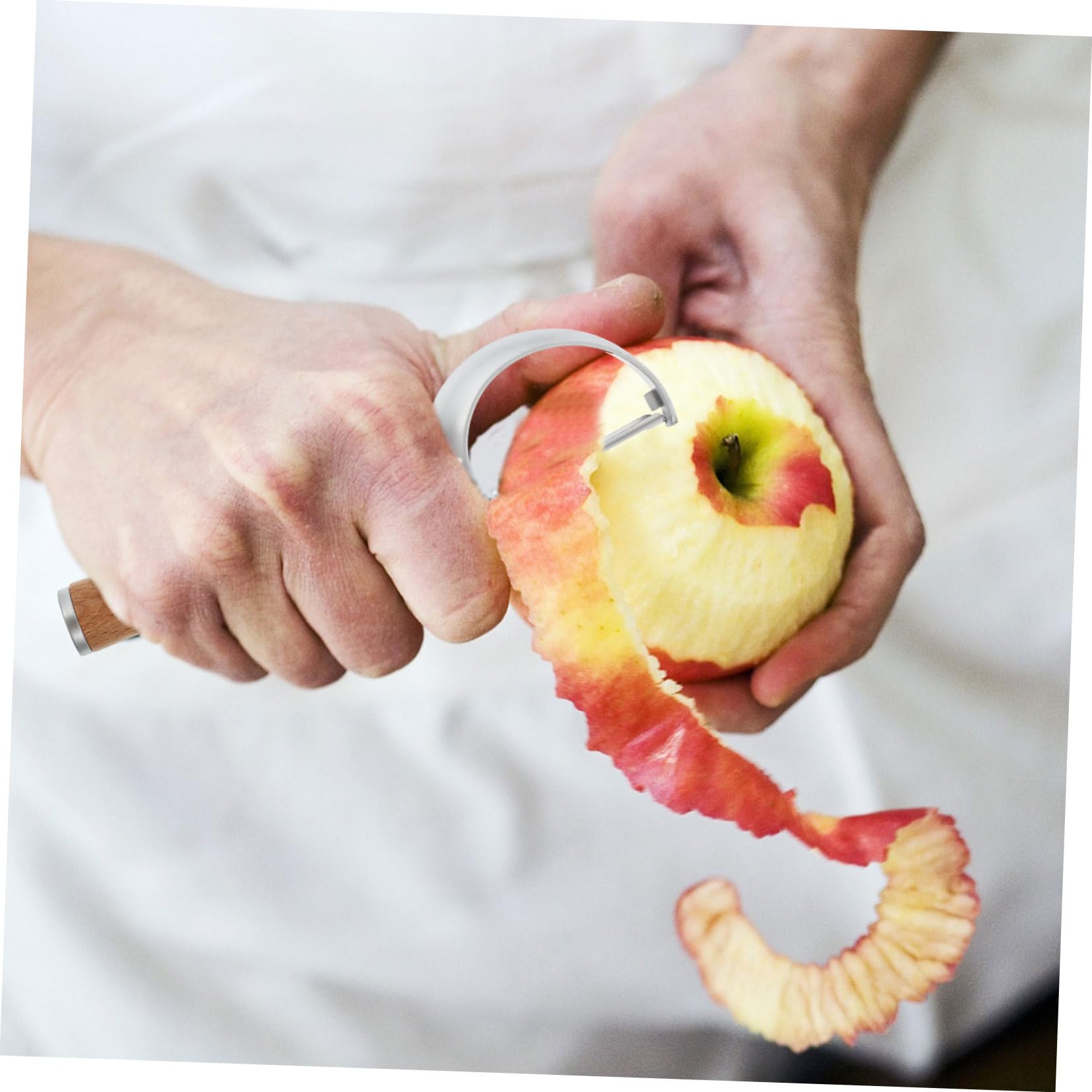 3piezas Pelador De Frutas y Verduras De Mango De Madera Pelador De Patatas Zanahorias y Pepinos Herramienta De Cocina Ergonómica y Práctica Para Uso Doméstico y Profesional