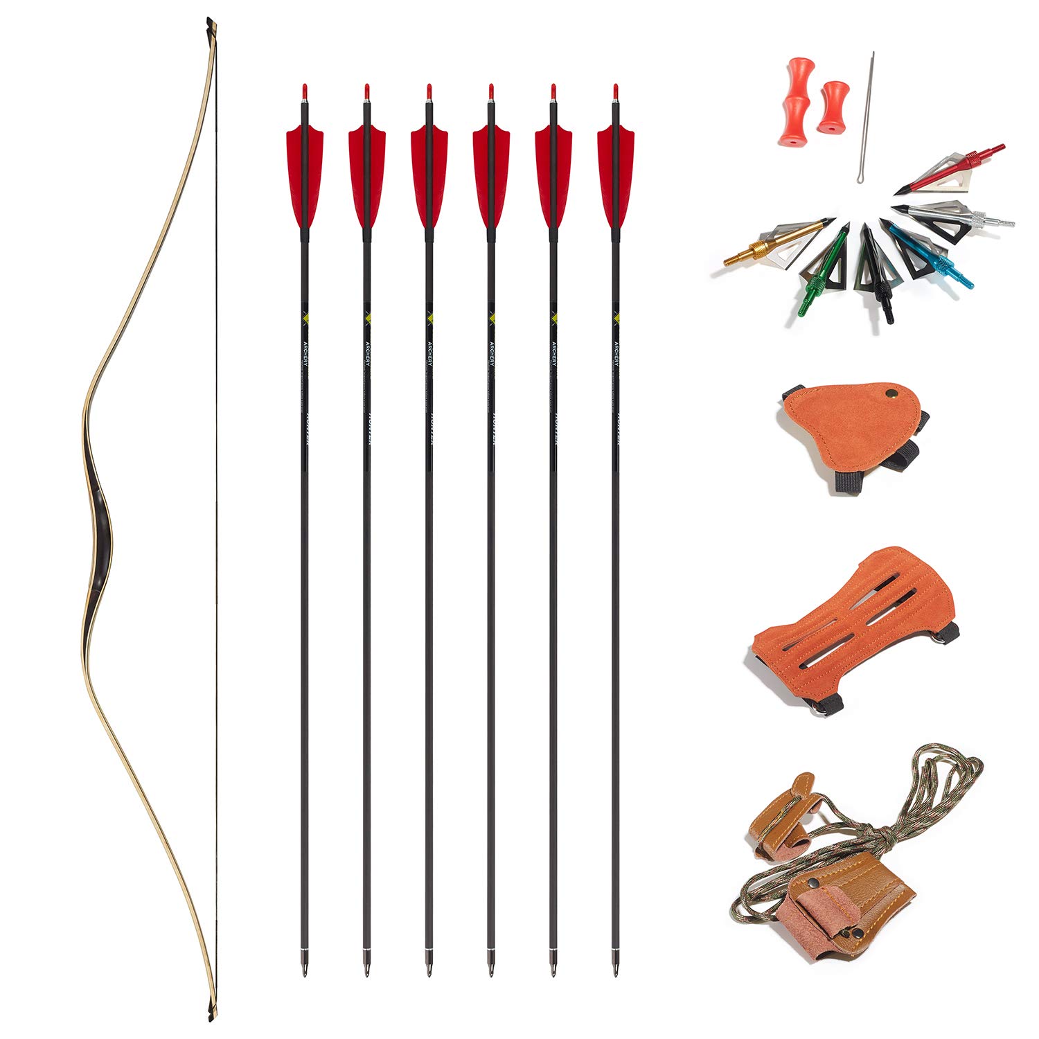 KAINOKAI 60'' Traditional Hunting Longbow,Hunting Recurve Archery Bow