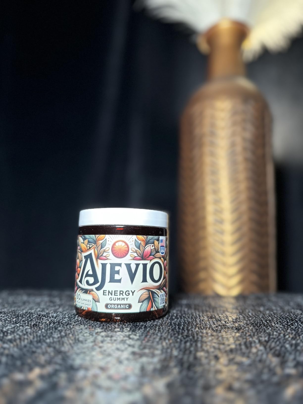 Energy & Focus Gummies – Organic Lion’s Mane and Cordyceps Mushrooms, Plant-Based Caffeine, L-Theanine & B Vitamins, Nootropic for Stamina, Attention & Cognitive Support Cherry – 60 Ct (30 Day Supply)