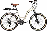 Kit Bicicleta BLITZ Aro 26 Comodo Alumínio Urbana SH 21v Freio á Disco + Bagageiro e Cadeado