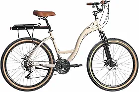 Kit Bicicleta BLITZ Aro 26 Comodo Alumínio Urbana SH 21v Freio á Disco + Bagageiro e Cadeado