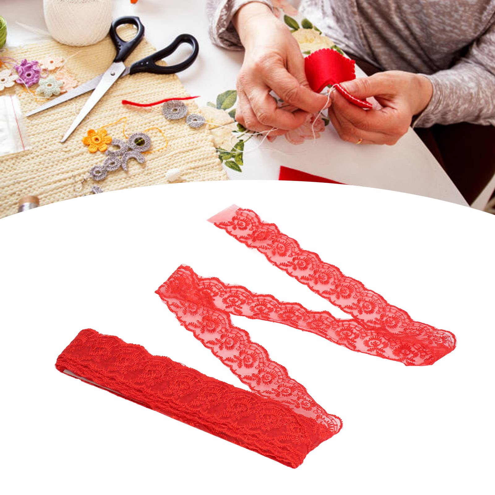 Nastro Di Pizzo Per Cucito - Rotolo Da 10m, Larghezza 4,5 Cm, Per Decorazioni Matrimonio, Fai Da Te - Foto 12