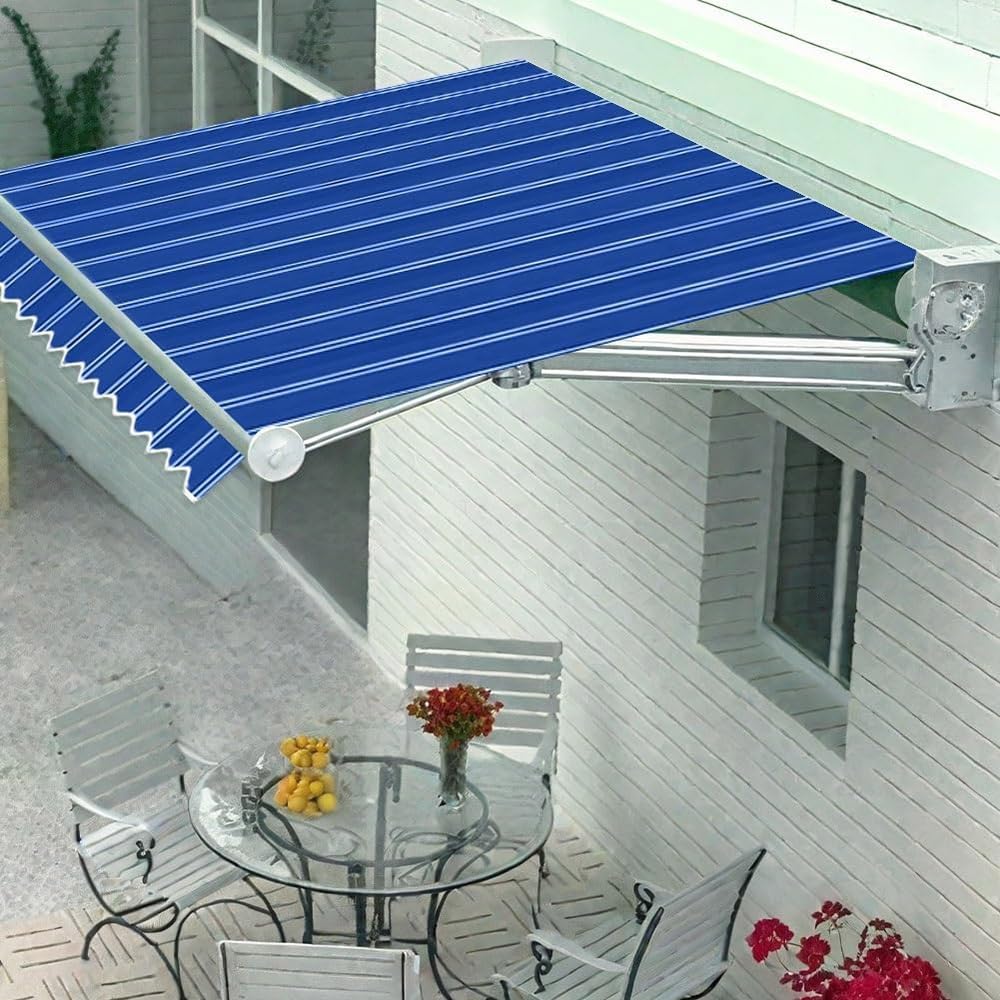 Toile De Remplacement pour Auvent De Terrasse 2m 3.0m 4m 5m 6m 7m Tissu De Remplacement pour Auvent Extérieur Toile De Store Banne Manuel((13x10ft) 4X3.0M)