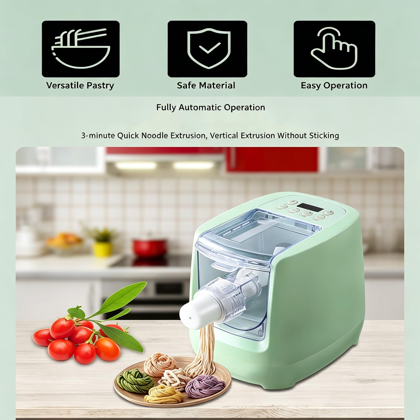 Máquina automática de pasta, fabricante de 13 formas de fideos, para uso doméstico en la cocina