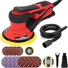 Autolock 125/150MM Exzenterschleifer mit 20 Schleifblättern,350W Bürstenloser Exzenterschleifer,6 Stufiger Drehzahlregelung bis 10.000 U/min Für Holzbearbeitung und Polieren (1pcs)